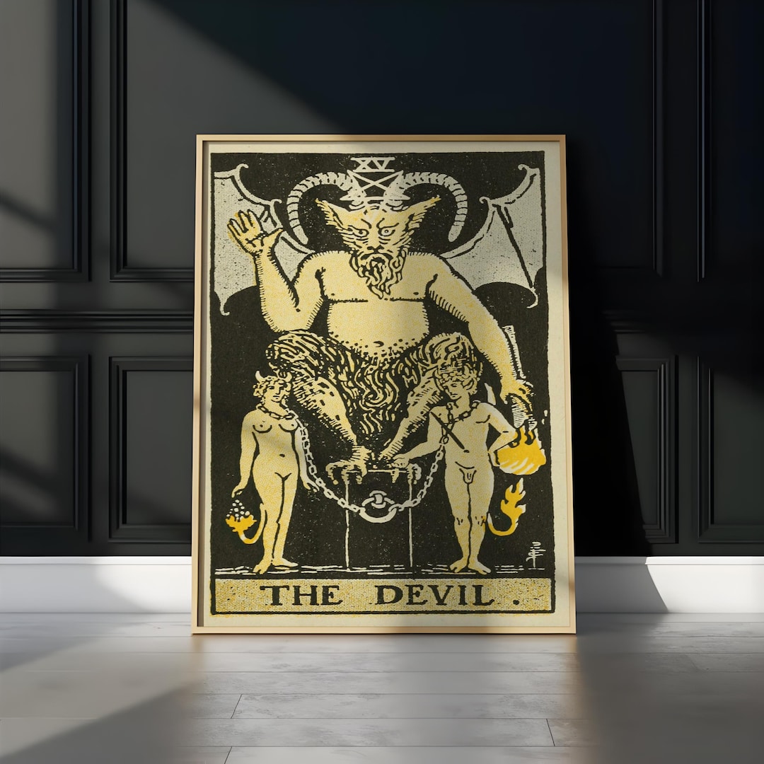 The Devil Tarot Card Art Print – Vintage Major Arcana Illustration ...