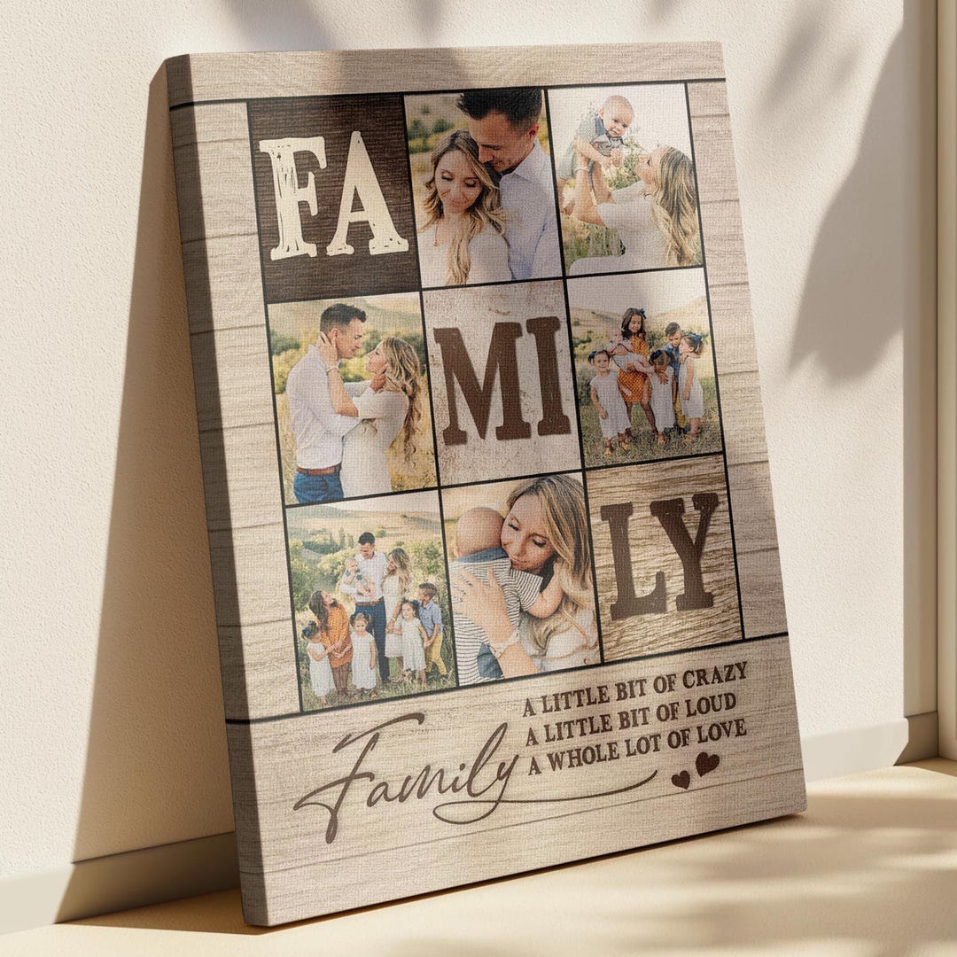 Custom Family Photo Canvas, Personalized Family Portrait Wall Art ...