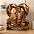 Personalized Wooden Heart Couple Plaque, Custom 2D Printed Wedding Anniversary Decor, Gift for Couple