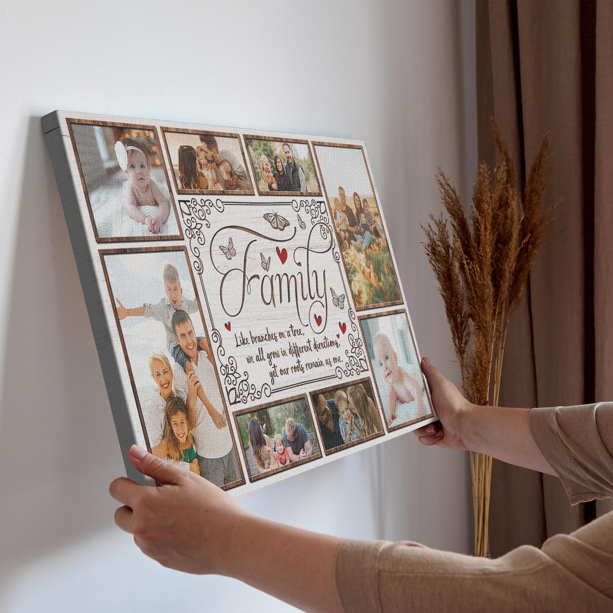 Custom Family Photo Collage Canvas Wall Art, Personalized Family Photos ...