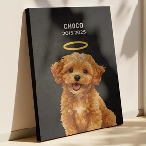 Custom Pet Memorial Canvas, Personalized Pet Loss Gift, Photo & Name Memorial Art, In Memory of Pet Canvas Print