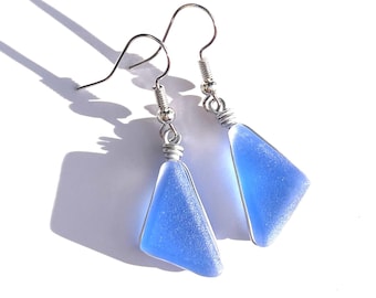 Sea Glass Earrings - Rain