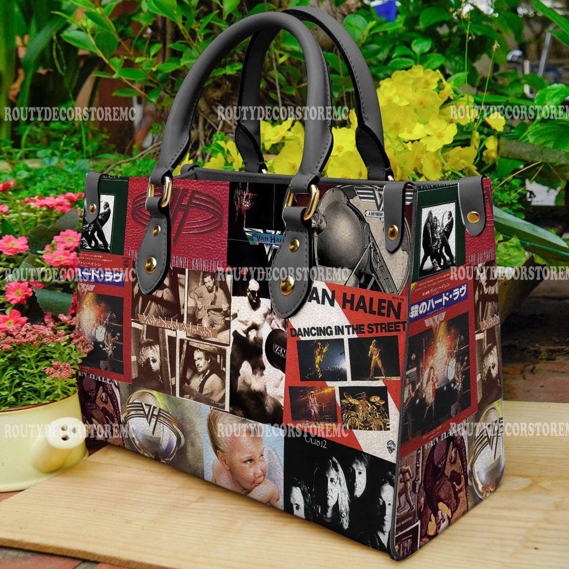 Discover van Music Women Leather Handbag, van Lover's Handbag, Custom Leather Bag, Personalized Bag, Gift For Her
