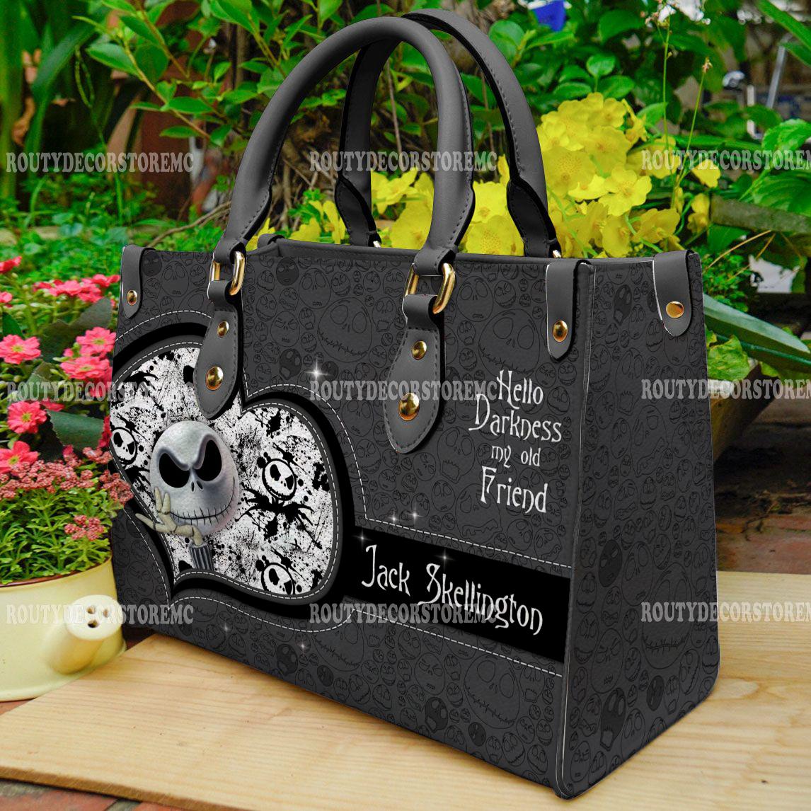 Discover Hello Darkness My Old Friend Leather Handbag,Nightmare Lover's Handbag,Custom Leather Bag,Personalized Bag