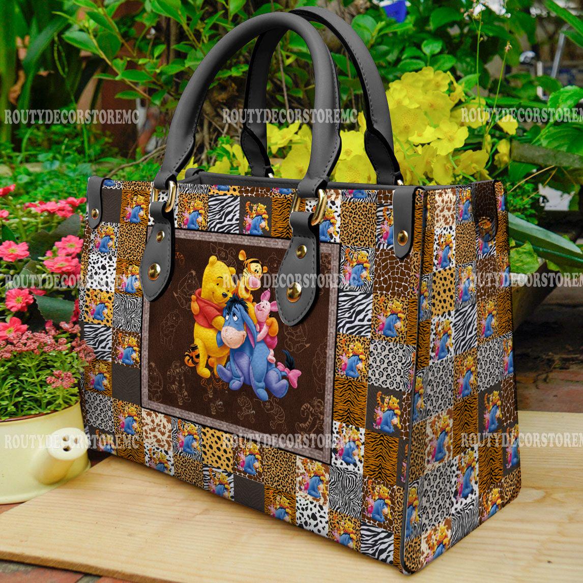 Discover Pooh and Friends Women Leather Handbag,Pooh Lovers Handbag,Leather Bag,Gift For Mom, Pooh Fan Gift
