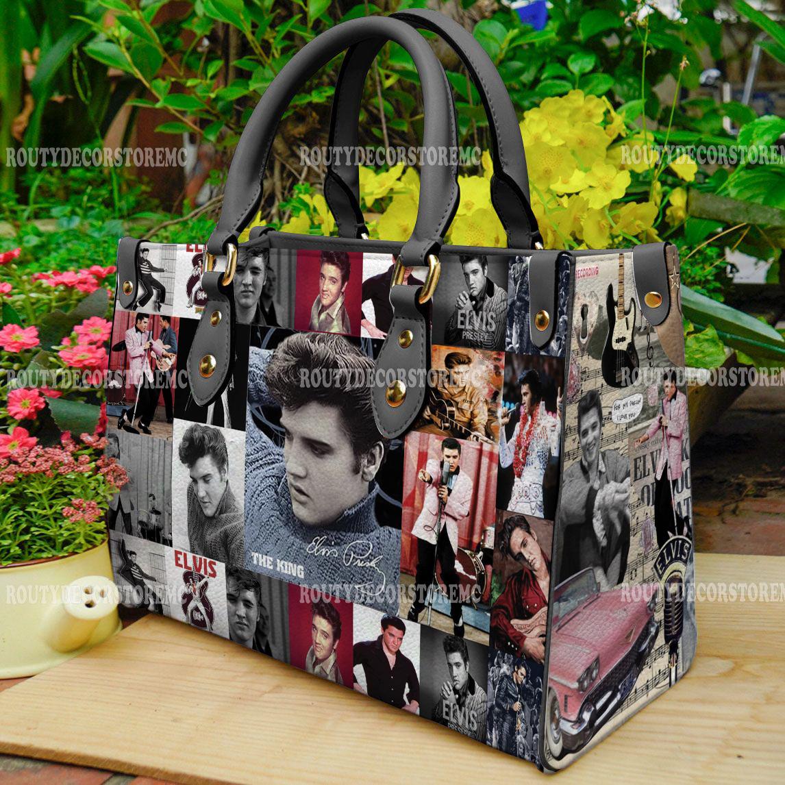 Discover Elvis Presley Women Leather Handbag,King Of Rock n Roll, Elvis Presley Lovers Handbag, Gift For Her