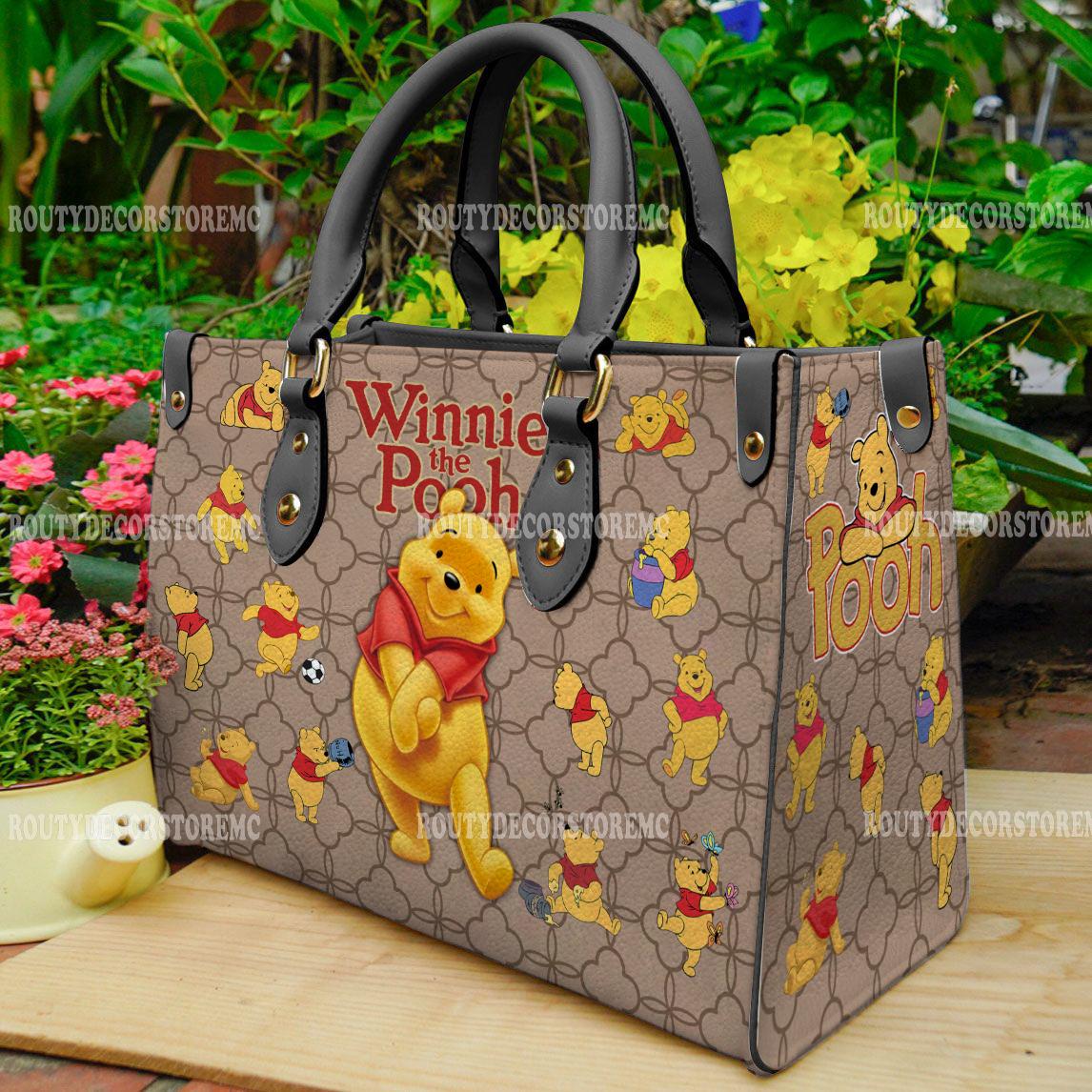 Discover Winnie The Pooh Disney Leather Handbag,Winnie The Pooh Lover's Handbag,Custom Leather Bag,Personalized Bag, Gift For Mom