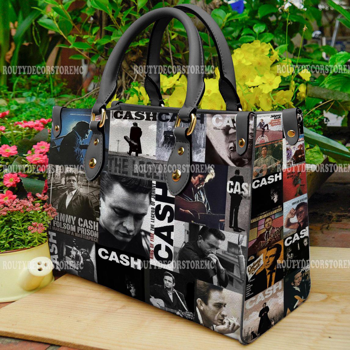 Discover Johnny Cash Women Leather Handbag,Johnny Cash Lover's Handbag,Custom Leather Bag,Personalized Bag, Gift For Her
