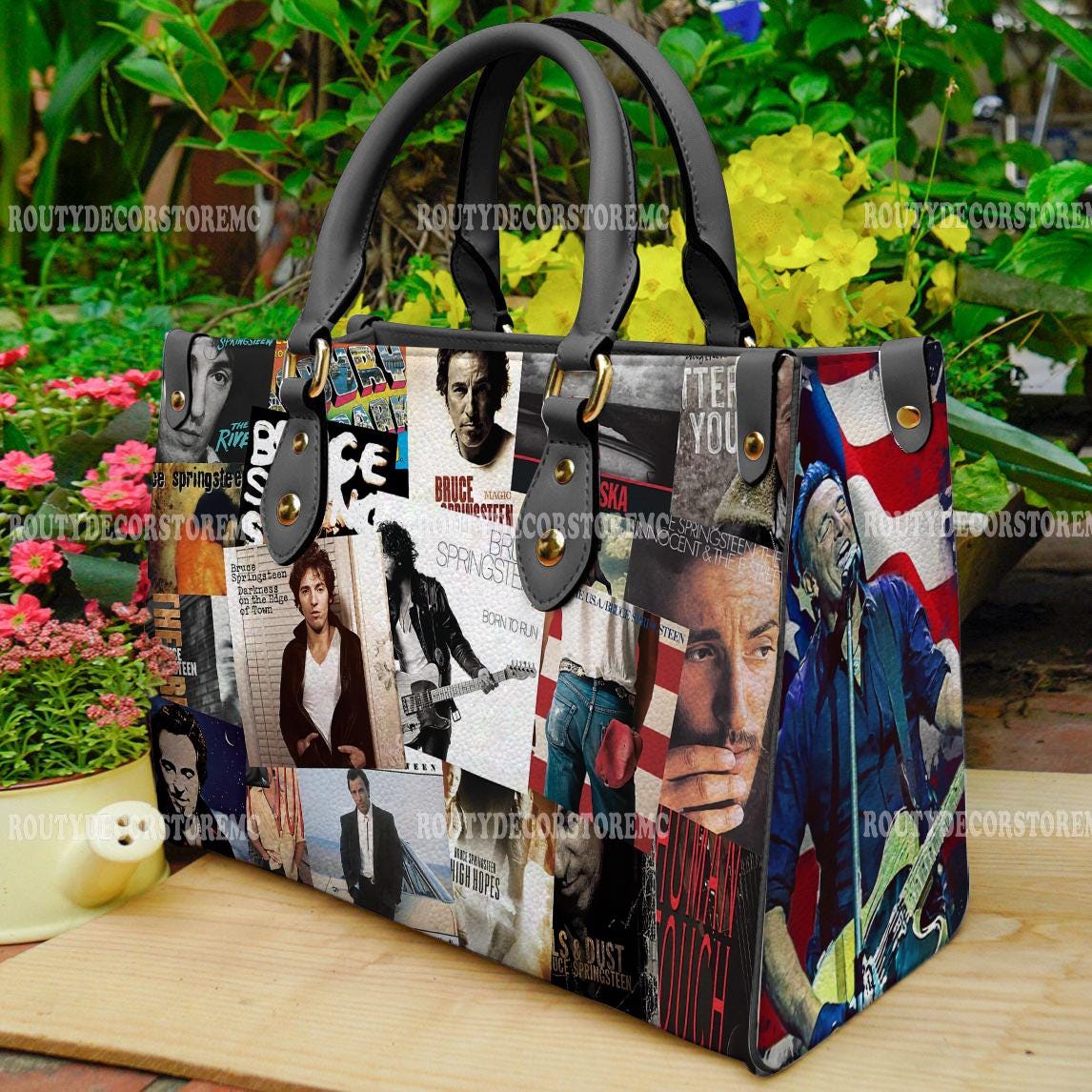 Discover Bruce Springsteen women leather Handbag, Bruce Springsteen Lover Handbag, Leather Bag, Rock Band Woman Handbag