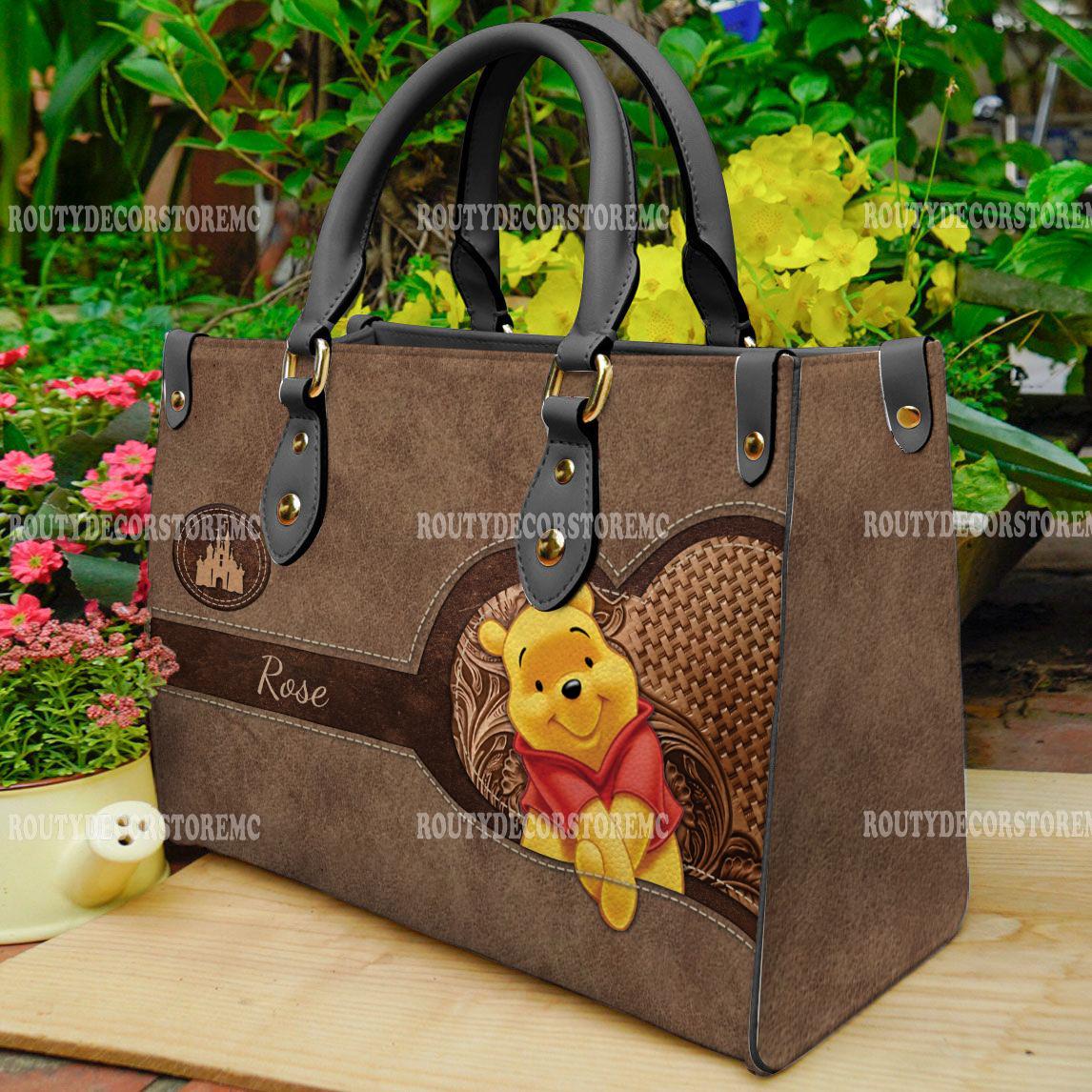 Discover Winnie The Pooh Disney Cartoon Leather Handbag,Pooh Lovers Handbag, Gift For Mom