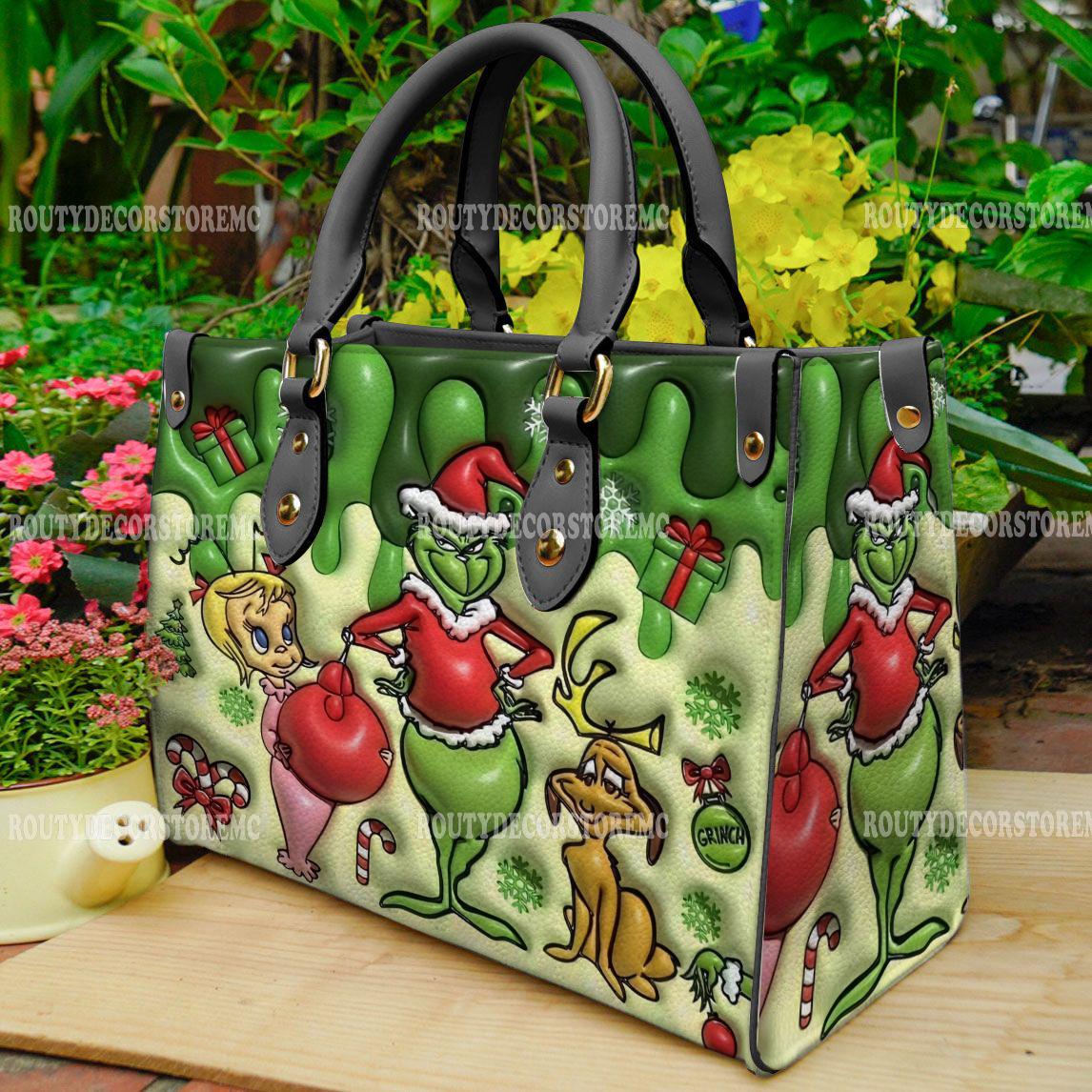 Discover funny character Christmas Leather Handbag,funny character Lover's Handbag,Leather Bag, Gift For Her, Christmas Gift