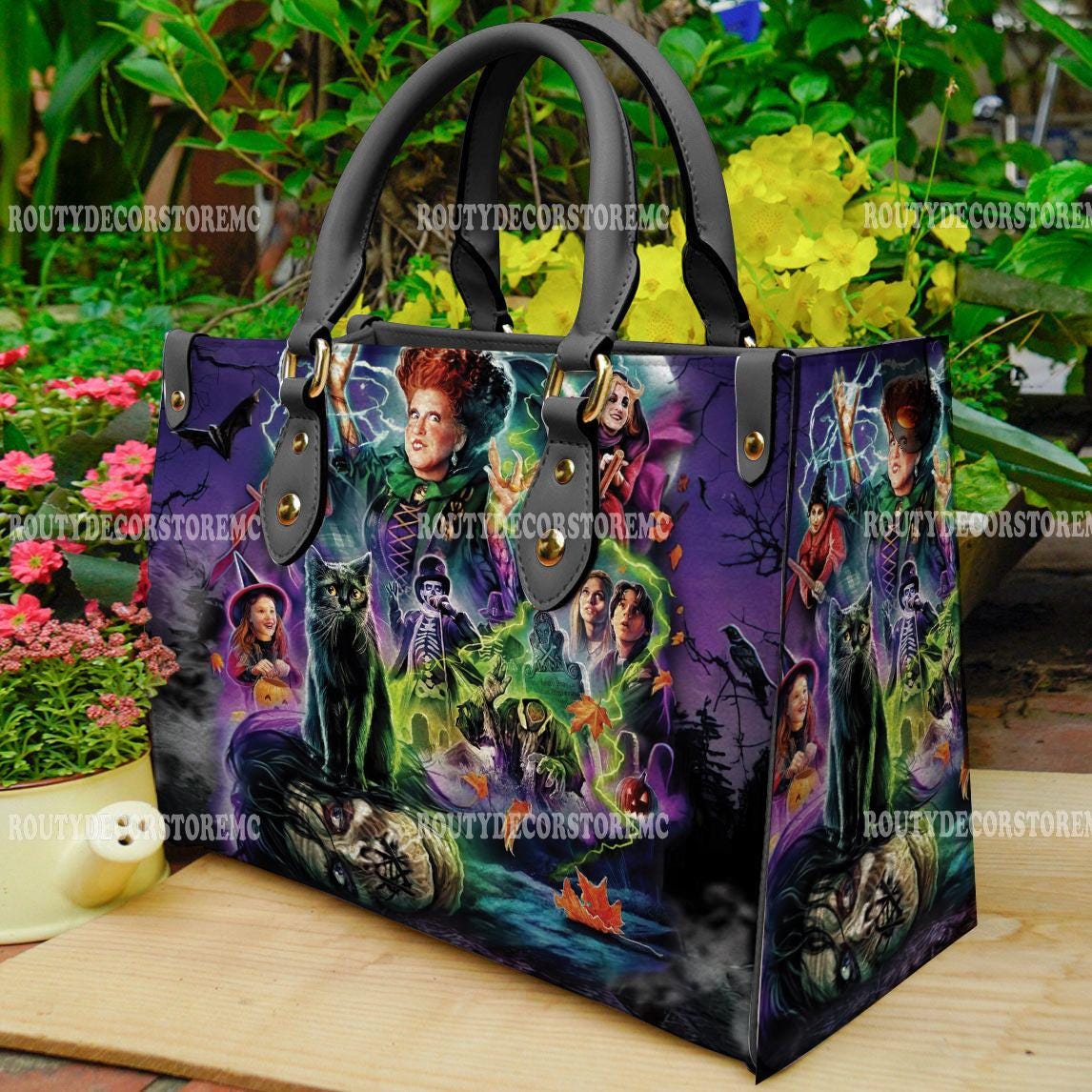 Discover Hocus Pocus Halloween Leather Handbag,Hocus Pocus Lover's Handbag,Leather Bag, Gift For Her