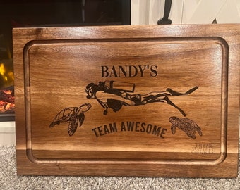 Customized Acacia Wood Cutting Board - Laser Engraved