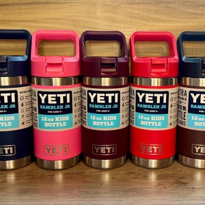 Yeti Rambler Jr, 12oz Kids Bottle, Customized. - Laser Engraved
