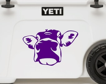 Cow Head Decal, Cow Decal, Equine Vinyl Wall Decal Car Decal Laptop Decal ipad decal ice chest decal cooler decal animal decal yeti cup cow