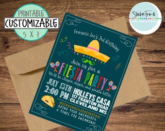 Fiesta Party Invite Fiesta Birthday Party Invitation Birthday Invitation Girl Birthday Invitation Mexican Party Cinco De Mayo Party Fiesta