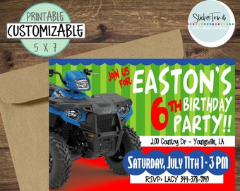 ATV Birthday Party Invite, Boys Birthday Invite, Four Wheeler Birthday Invitation, Mud Truck Invite, Mud Truck Invitation, Mudding Invite