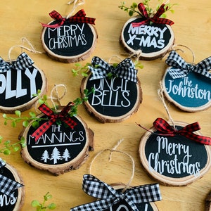 Wooden Christmas Ornaments Circle Wood Ornaments Wooden Ornaments Personalized Christmas Ornaments