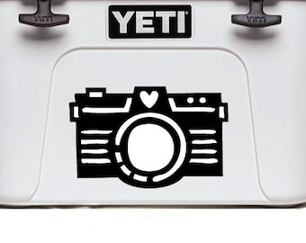 Camera Decal Photography Decal Photographer Decal Vinyl Decal for Yeti Cooler, Car, iPads, Laptop Ice Chest Yeti Decal, Cooler, Animal Decal