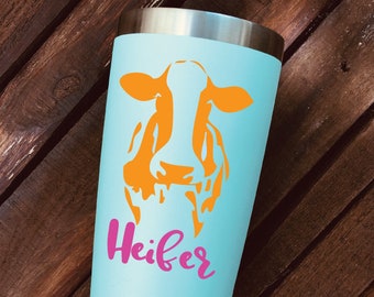 Cow Decal, Heifer Decal, Equine Vinyl Wall Decal Car Decal Laptop Decal ipad decal ice chest decal cooler decal animal decal yeti cup cow