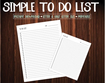 Blank To Do List, Printable To Do List, Digital Download, To Do List Digital File, To Do List PDF, Downloadable To Do List