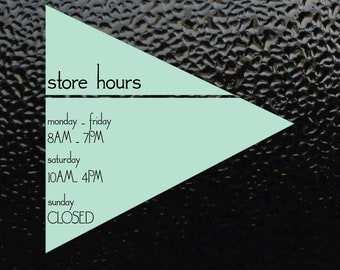 Store Hours Decal Restaurant Hours Decal Business Hours Decal Hours Decal Can do Custom Orders Salon Decal Window Decal Boutique Salon Hours
