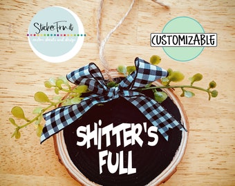 Shitter's Full Ornament Houten kerstornamenten Cirkel Houten ornamenten houten ornamenten gepersonaliseerde kerstvakantie