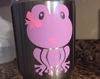 Purple and Pink Frog Decal Vinyl Decal for Yeti Cups, Car, iPads, Computer or Whatever other Surface you can Find!!