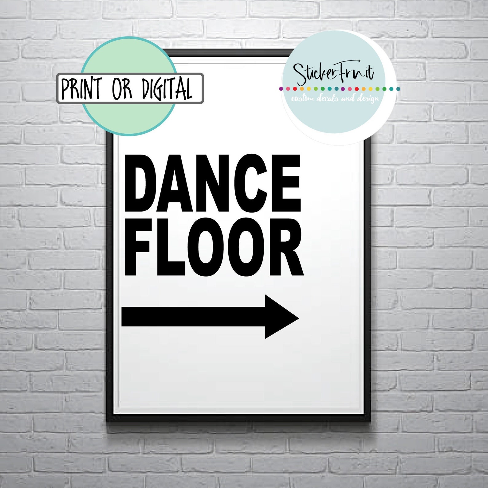 Dance Floor Sign Dance Floor Printable Sign Digital File | Etsy UK
