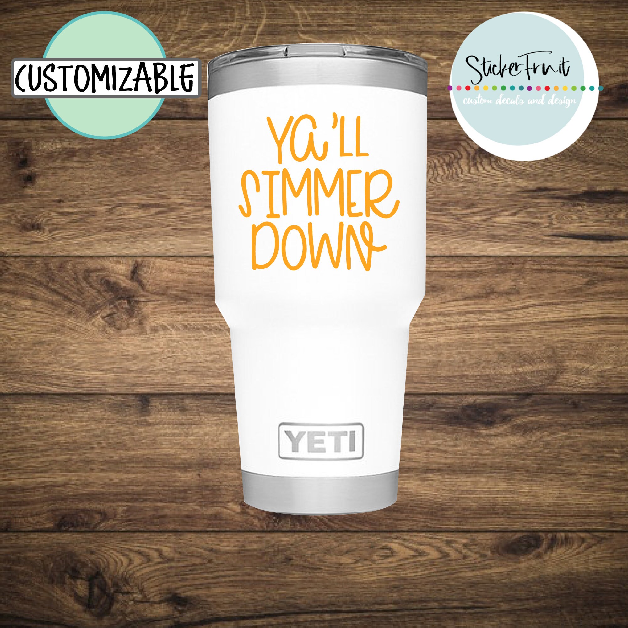 Ya'll Simmer Down Decal Ice Chest Decal Cooler Decal Ice Etsy