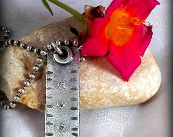Oxidized Silver Diamond Pendant