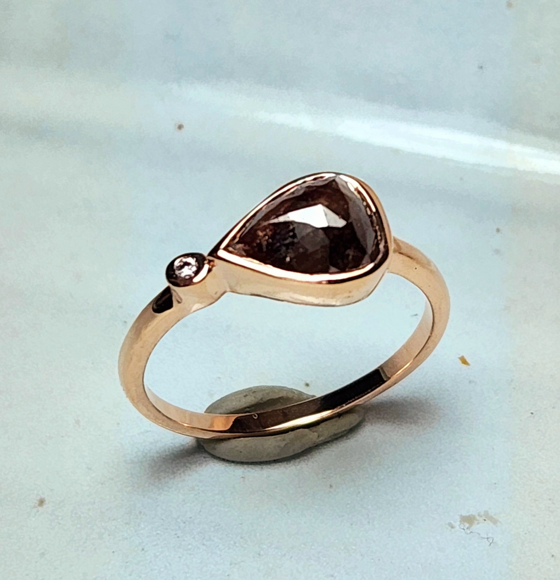 Rose gold and chocolate diamond ring deals