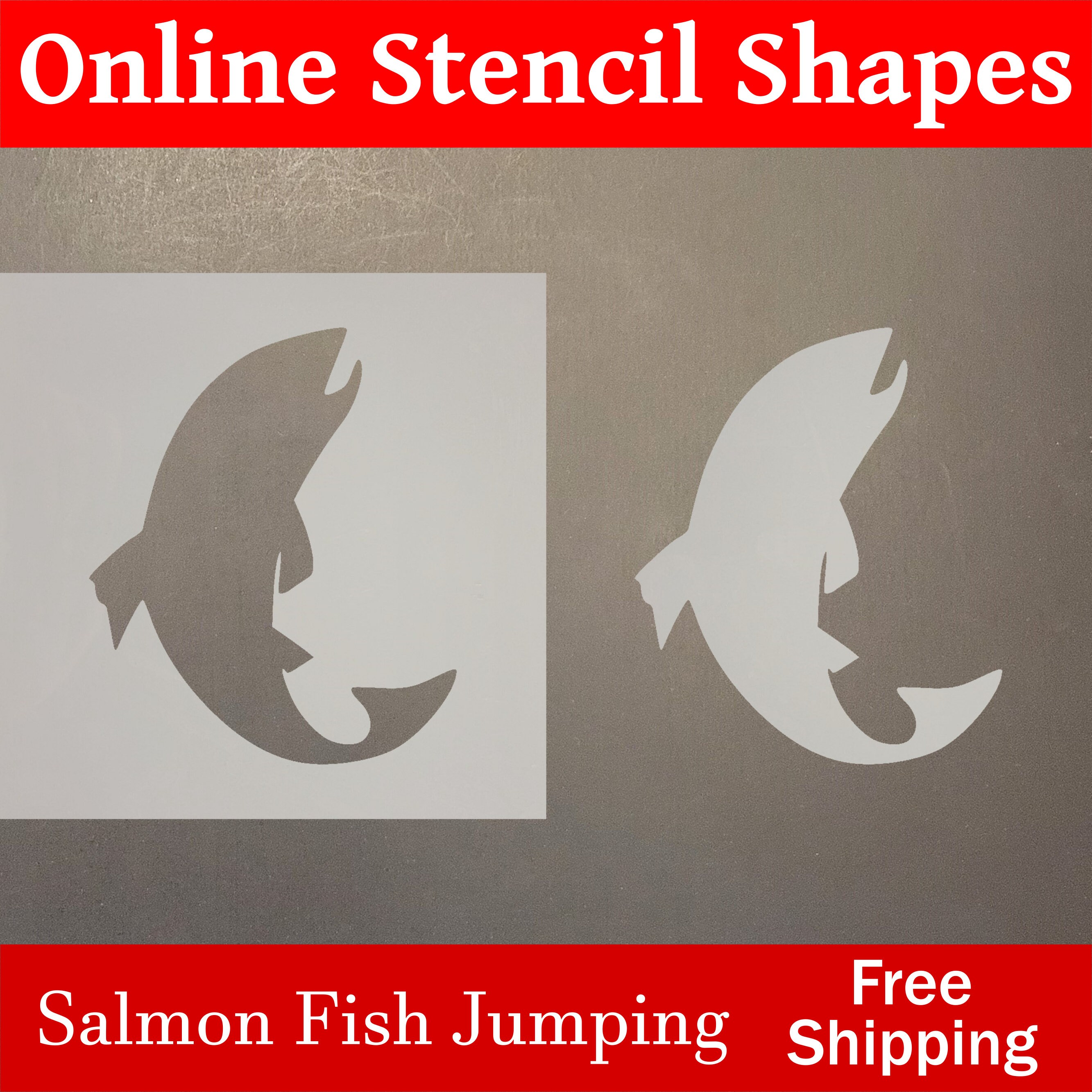 Reusable Salmon Fish Jumping Mylar Stencil Plastic Art Template