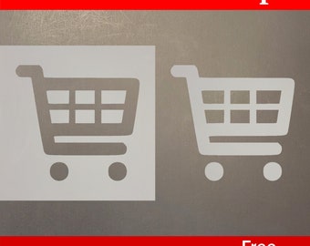 Reusable Shopping Cart 1 Mylar Stencil Plastic Art Template