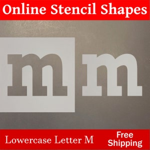 Reusable Lowercase Letter M Mylar Stencil Plastic Art Template