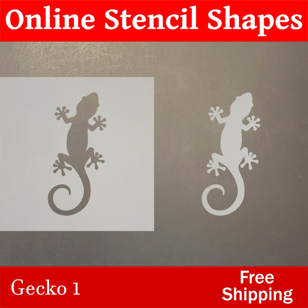 Gecko Temolate Reusable Gecko 1 Mylar Stencil Plastic Art Template - Etsy