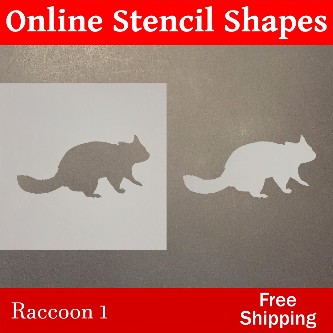 Little Rascal Stencil Reusable Raccoon 1 Mylar Stencil Plastic Art Template - Etsy