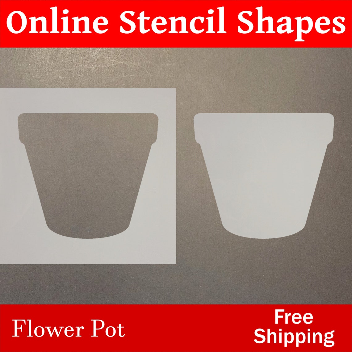 Reusable Flower Pot Mylar Stencil Plastic Art Template Etsy