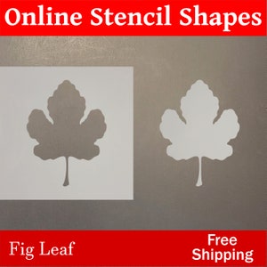 May include: A white stencil of a fig leaf, with the words "Fig Leaf" and "Free Shipping" in red text below the stencil.