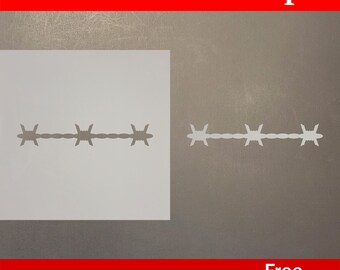 Barbed Wire Reusable Mylar Stencil - 12 Inch, 10 Mil Thick, USA Made For Crafts & Painting