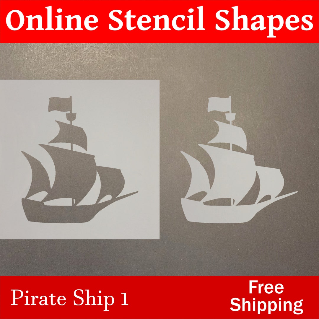 Reusable Pirate Ship 1 Mylar Stencil Plastic Art Template Etsy