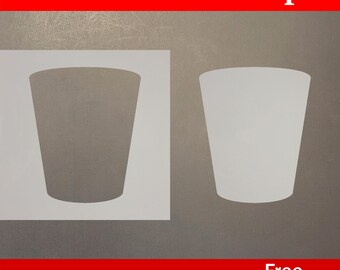 Reusable Shot Glass Mylar Stencil Plastic Art Template