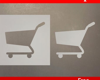 Reusable Shopping Cart 2 Mylar Stencil Plastic Art Template