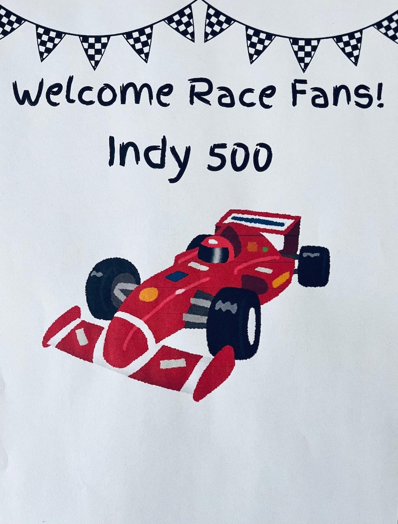 Indy 500 Interactive Coloring Book Pages Race Car Book Digital Download ...