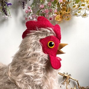 Dinah Heirloom Mohair Chicken Soft Toy Hen Animal Plushie Made in New Zealand OOAK image 2