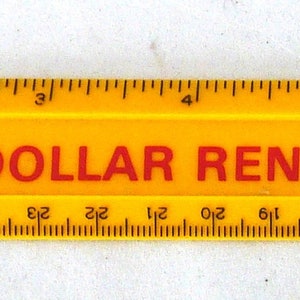 Vintage Dollar Rent A Car Boston MA advertising ruler