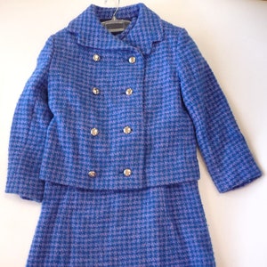 Wool Dress Matching Jacket Set Vintage 60s Blue Lavender 12 - Etsy