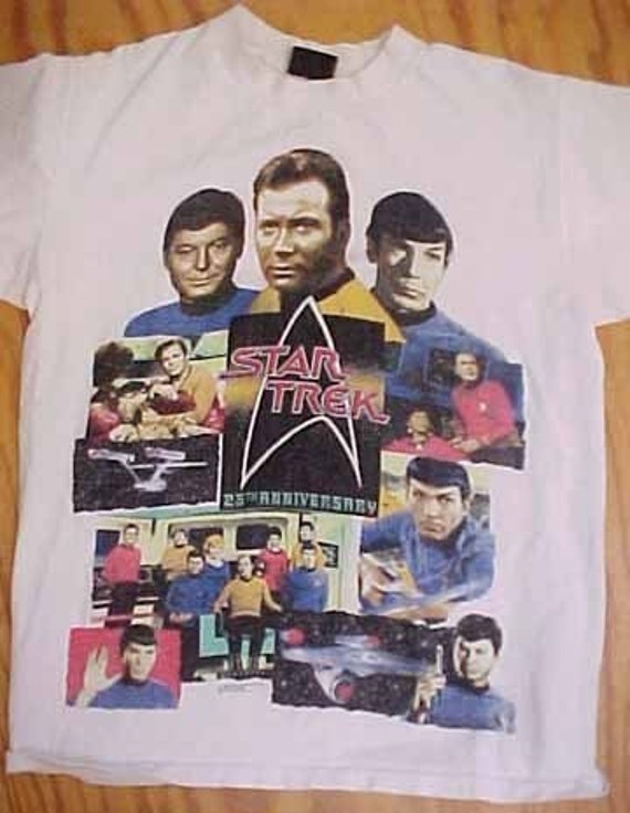 Star Trek 25th Anniversary 1991 T shirt  L graphic