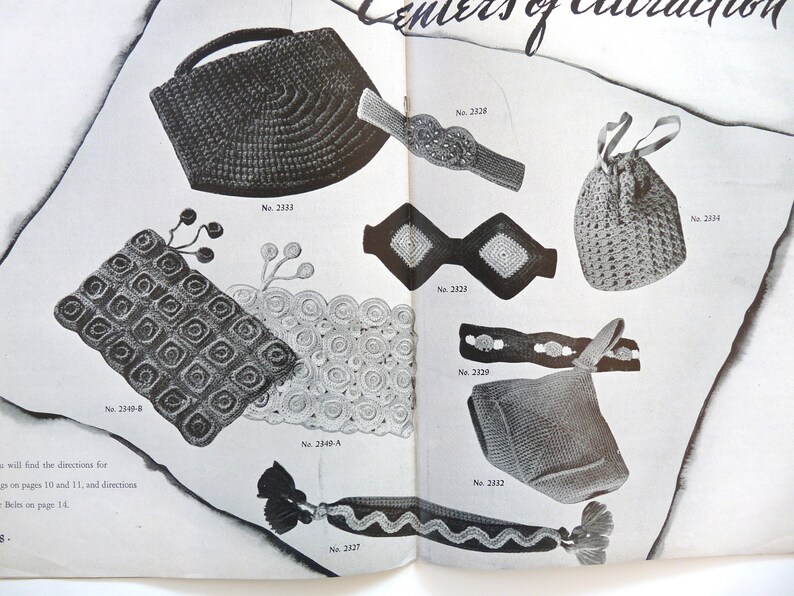 Headliners Newest Hats Bags Belts Vintage Crochet Pattern Book Etsy