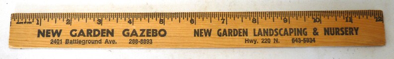 Vintage New Garden Landscaping & Nursery Advertising Ruler 12 Wood ...
